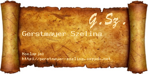 Gerstmayer Szelina névjegykártya